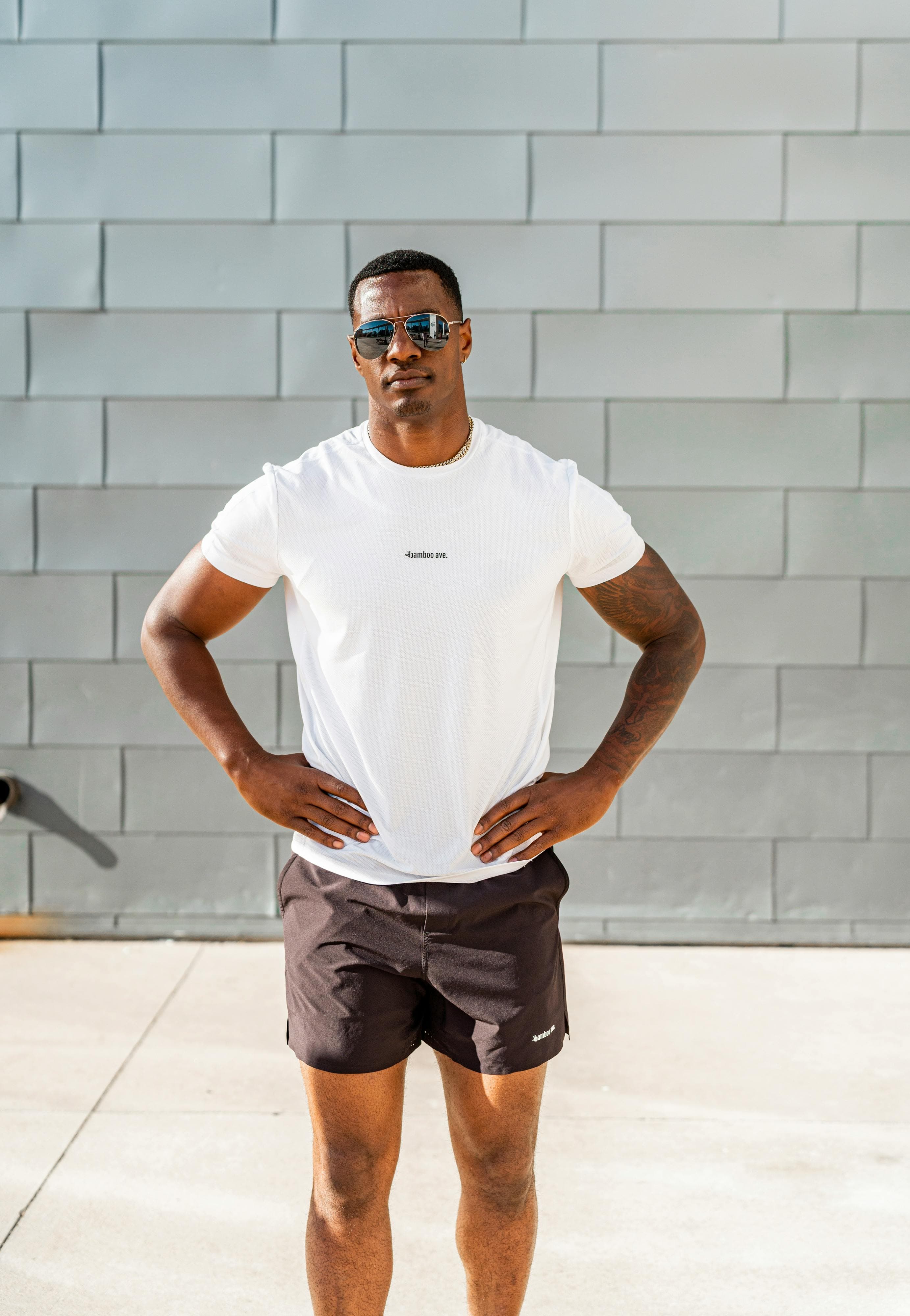 BREATHEX GYM SHORTS - BLACK/WHITE - View 1